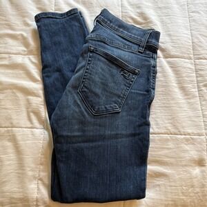 AYR The Chiller Skinny Jean Mid Rise Medium Wash Denim Womens Size 25x26 Stretch